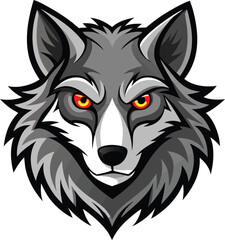Fototapeta premium A wolf head vector art illustration 