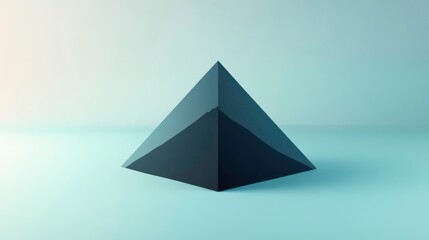 Geometric 3D pyramid featuring layered structure and subtle textured surface, showcasing clean and minimalist design suitable for various creative projects.