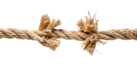 Broken Rope isolated on white background PNG. GENERATIVE AI