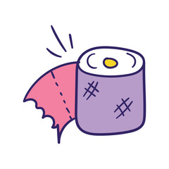 tissue color line doodle icon with white background vector stock illustration