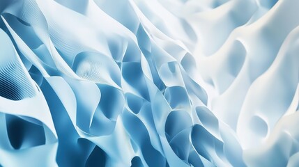 Obraz premium This image features a creative and abstract representation of flowing blue wave-like patterns, creating a sense of tranquility and fluidity.