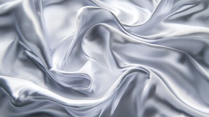 Obraz premium This image showcases a silky white fabric with soft folds and gentle textures, highlighting its smoothness and elegant draping.