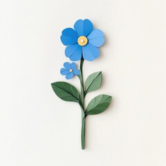 Naklejka premium Forget me not flower paper leaf art.