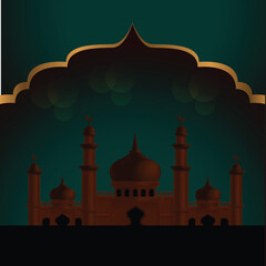 Islamic Mosque Ramadan  green Background