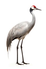 Obraz premium Crane bird animal white background.