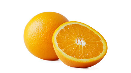 A whole orange and a slice of orange