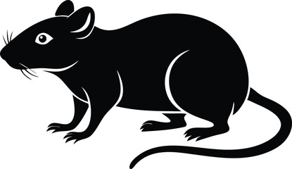 Obraz premium Beautiful animal rat silhouette black vector artwork