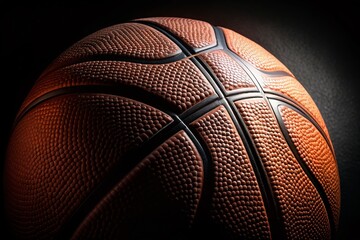 Monochrome Basketball Texture: Close-Up Aerial Photography