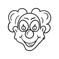 Obraz premium Clown line doodle icon with white background vector stock illustration
