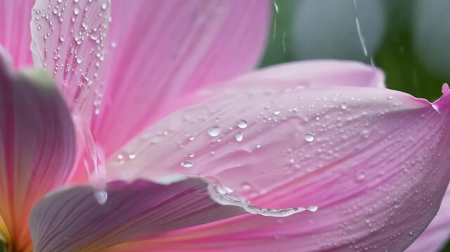 Rain over pink petals