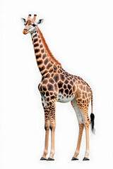 Naklejka premium Realistic Standing Giraffe isolated on white background