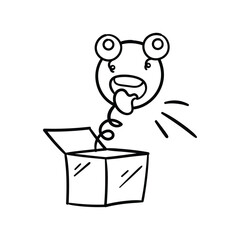 Joke  line doodle icon with white background vector stock illustration