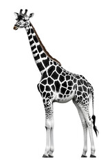 Obraz premium Black and white Standing Giraffe vector style illustration isolated on white background