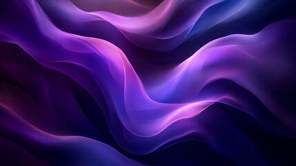 Fototapeta premium Abstract Wavy Fluid: A mesmerizing abstract composition featuring flowing, undulating waves of vibrant violet and indigo hues, creating a sense of dynamic movement and ethereal beauty.