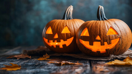 Obraz premium halloween pumpkin on a black background