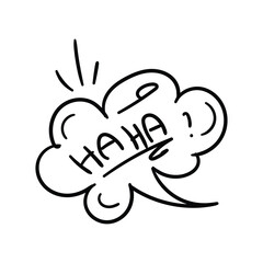 Lol line doodle icon with white background vector stock illustration