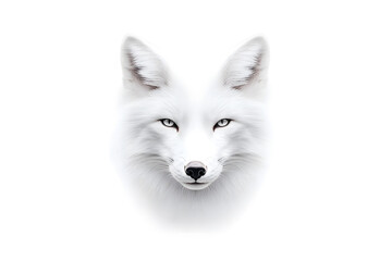 Obraz premium White fox head portrait, wildlife, close-up, isolated on white background