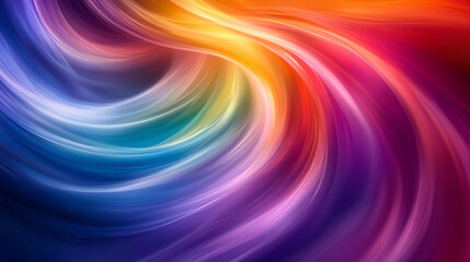 Obraz premium Abstract Rainbow Swirls: Vibrant abstract background with swirling waves of color in rainbow hues, evoking energy and motion.
