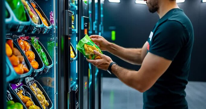 Vending Machine with Compostable Snacks