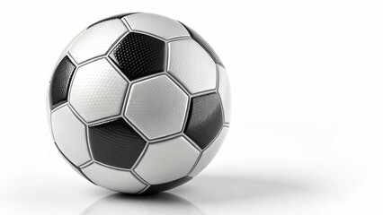 Obraz premium Classic Black and White Soccer Ball, Isolated on White Background, 3D Render