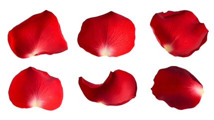 Fototapeta premium fresh red rose petals isolated on a white background