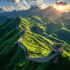Great wall china seen from above high resolution hd Images