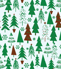 Christmas branches, New Year and garland seamless pattern background