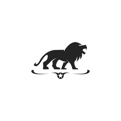 Minimalist lion silhouette logo with star symbol below. Perfect for branding, sports teams, and royalty-themed designs. Strong, elegant, and versatile.