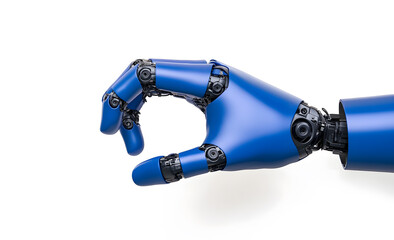 Robotic hands making the symbol of a heart isolated on white background