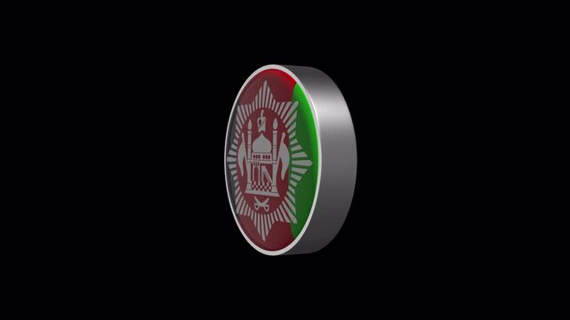 Afghanistan Flag Icon Loop With Transparent Background