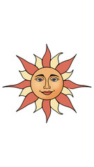 cartoon sun with face