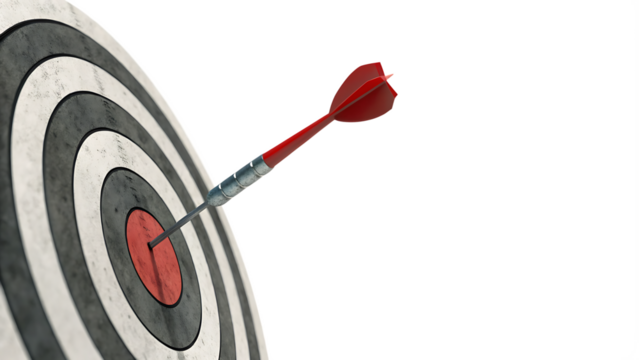 target with red arrow isolated on white background PNG. GENERATIVE AI