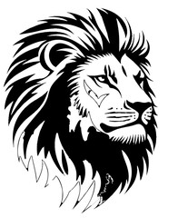 Obraz premium Elegant Lion Face Vector Art Isolated on Background 