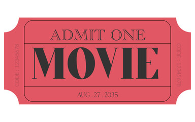 Red Ticket, Vintage ticket, Admit one ticket