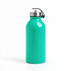 Eye-catching green water bottle on a neutral background highlighting its reusable features perfect for eco-conscious individuals who enjoy staying hydrated and leading an active lifestyle