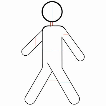 recommend clip art: Walking person vector icon in outline style