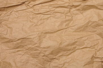 Crumpled brown paper, full frame