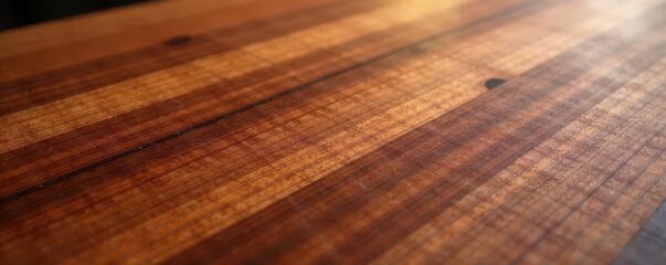 Obraz premium Close-up of polished exotic wood veneer sheet, close-up, golden