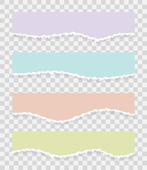 Grunge paper pieces on transparent background