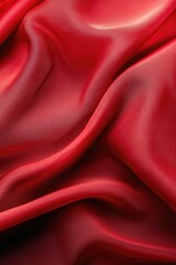 Luxurious red silk fabric with elegant folds and smooth texture