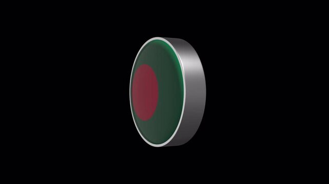 Bangladesh Flag Icon Loop With Transparent Background