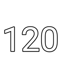 Black and white color numbers 120
