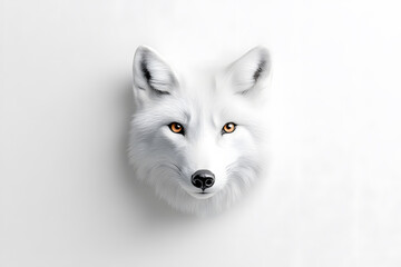 Naklejka premium White fox head portrait, wildlife, close-up, isolated on white background