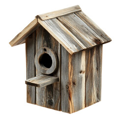 wooden birdhouse isolated on white