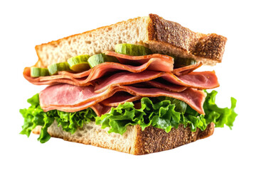sandwich with ham and vegetables