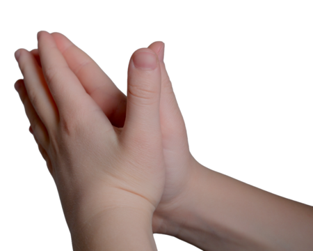 Hands coming together in a joyful expression of unity and play