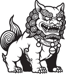 Komainu LionDog Guardian Vector Illustration