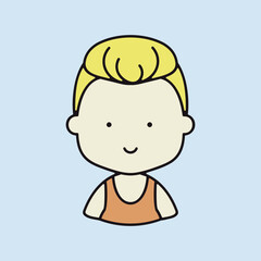 Man boy character face avatar vector icon