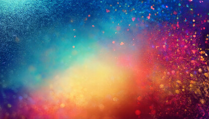 Naklejka premium Multicolor abstract background with dust, noise and film grain. Blurred beautiful glow and bokeh. Holographic and scratched effects. Creative art wallpaper. Poster design. Generated AI