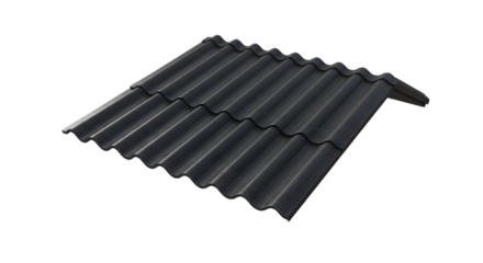 Dark gray corrugated roof section